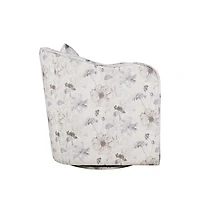Jofran Daisy Bloom Classic Traditional Swivel Accent Armchair with Pillow