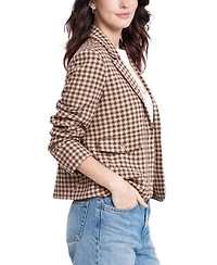 Central Park West Women's Marlo Cropped Houndstooth Jacquard-Knit Blazer