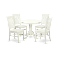 East West Furniture 5 Piece set with a Table and 4 Wood Dinette Chairs