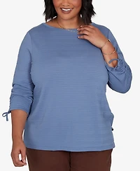 Ruby Rd. Plus Ottoman Boat Neck 3/4-Sleeve Top