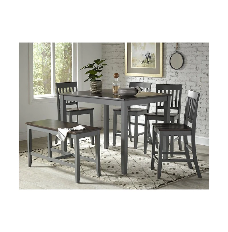 Jofran Decatur Lane Farmhouse Solid Wood Counter Stool (Set of 2