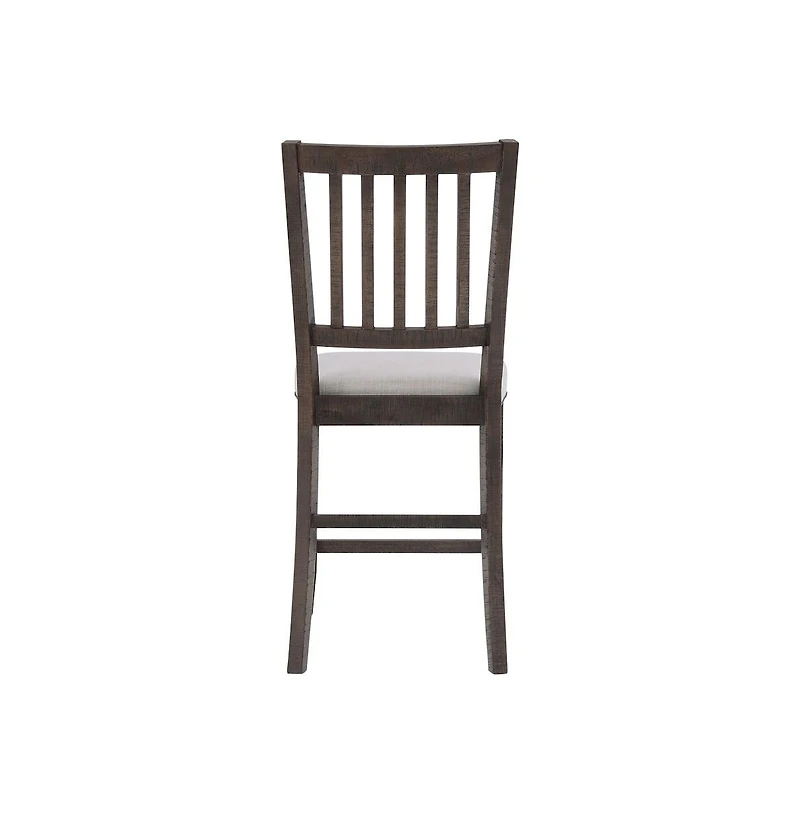 Jofran Willow Creek Distressed Slatback Upholstered Counter Stool (Set of 2