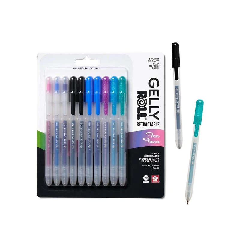 Sakura Gelly Roll Retractable Sparkle Set: 3 Stardust, Metallic, 2 Blue & Black