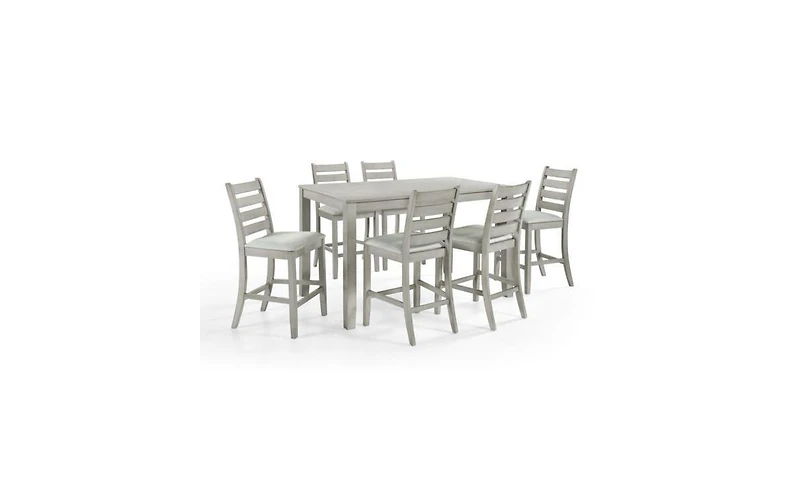 New Classic Furniture Pascal Wood Counter Chair in Driftwood Set of 2