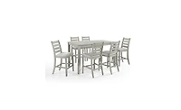 New Classic Furniture Pascal Wood Counter Chair in Driftwood Set of 2