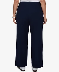 Ruby Rd. Plus Wide-Leg Pull-On Ribbed Pants