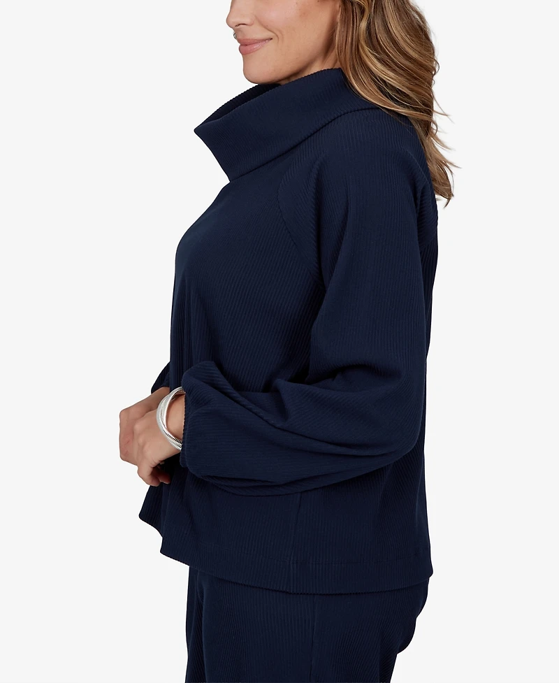 Ruby Rd. Plus Ribbed Cowl Neck Top