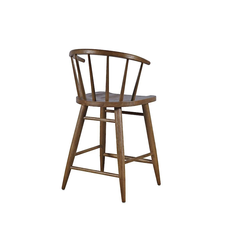 Jofran Fitz Traditional Solid Wood Curved Back Spindle Counter Stool