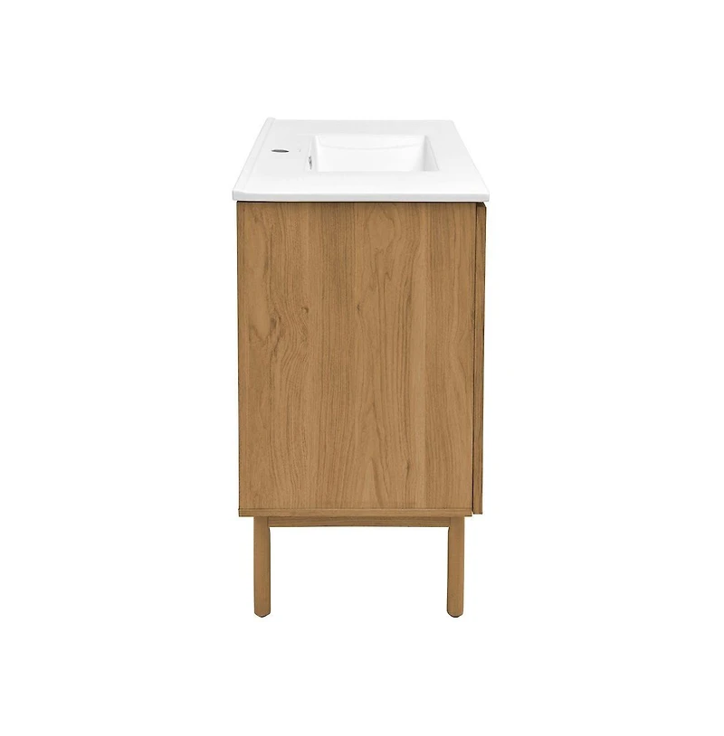 Swiss Madison Classe 36" Freestanding Bathroom Vanity in Golden Oak with Sink Top
