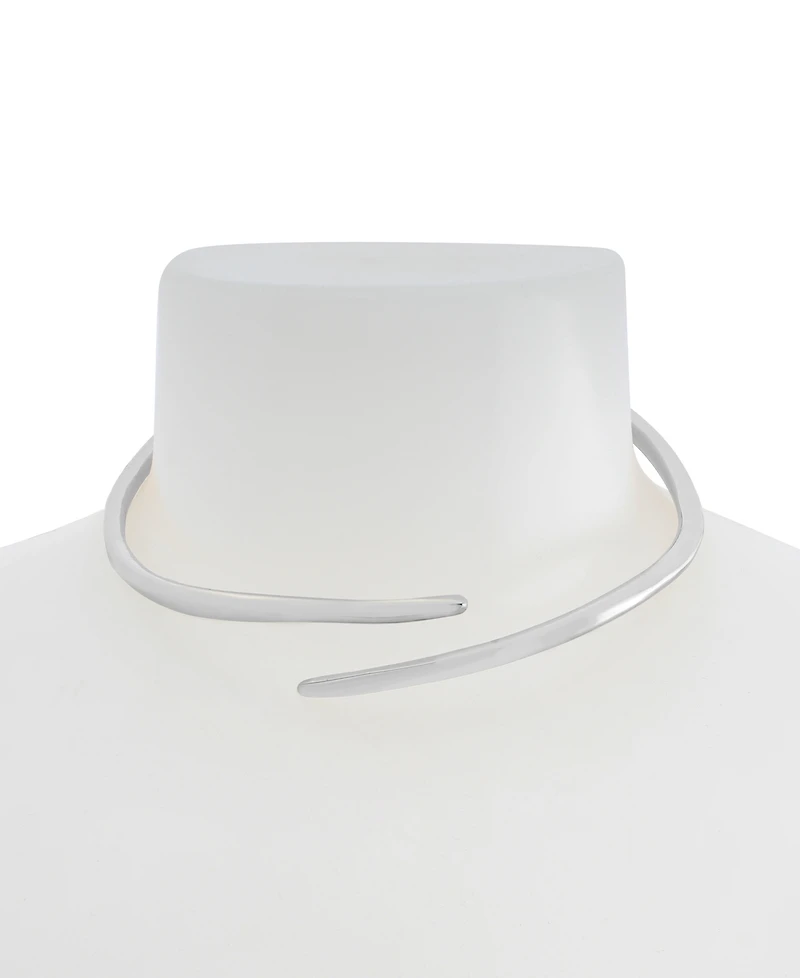 Robert Lee Morris Soho Rhodium Fluid Bypass Round Collar Necklace