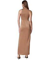 Donna Karan New York Women's Satin V-Neck Maxi Dress