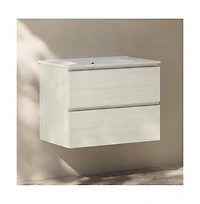 Swiss Madison Liberte 30" Wall-Mounted Bathroom Vanity in White Oak with Sink Top
