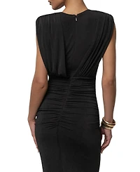Jluxlabel Women's Palma Plunge V-Neck Ruched Sleeveless Maxi Dress