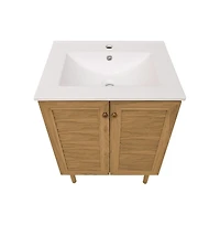 Bron 24" Freestanding Bathroom Vanity in Golden Oak with Sink Top