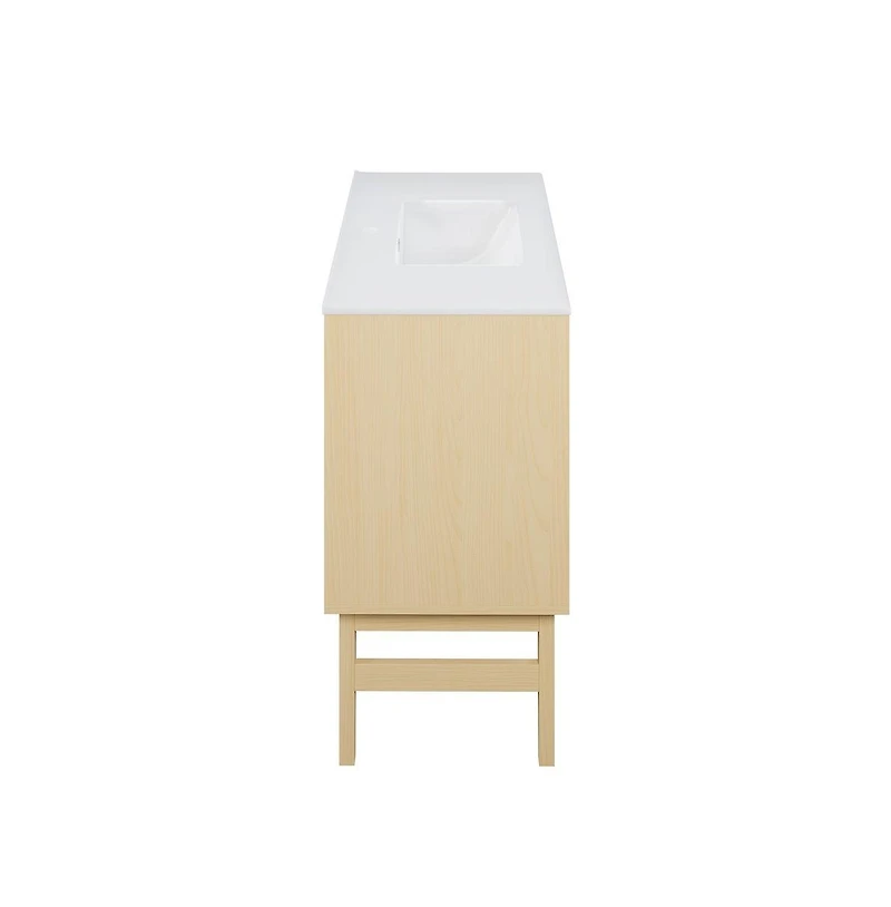 Swiss Madison Bosse 36" Freestanding Bathroom Vanity in Natural Oak with Sink Top