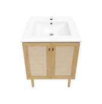 Swiss MadisonClasse 24" Freestanding Bathroom Vanity in Natural Oak with Sink Top