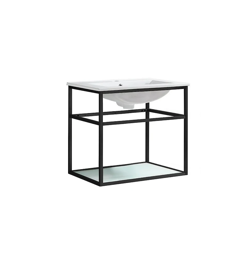 Swiss Madison Pierre 24 Single, Metal Frame, Open Shelf, Bathroom Vanity