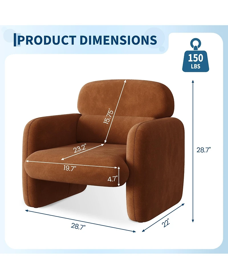 gaomon Modern Accent Chair Set of 2, Chenille Reading | Pet-Friendly Armchairs with Ergonomic Lumbar Support and Solid Wood Frame
