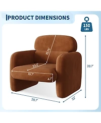 gaomon Modern Accent Chair Set of 2, Chenille Reading | Pet-Friendly Armchairs with Ergonomic Lumbar Support and Solid Wood Frame