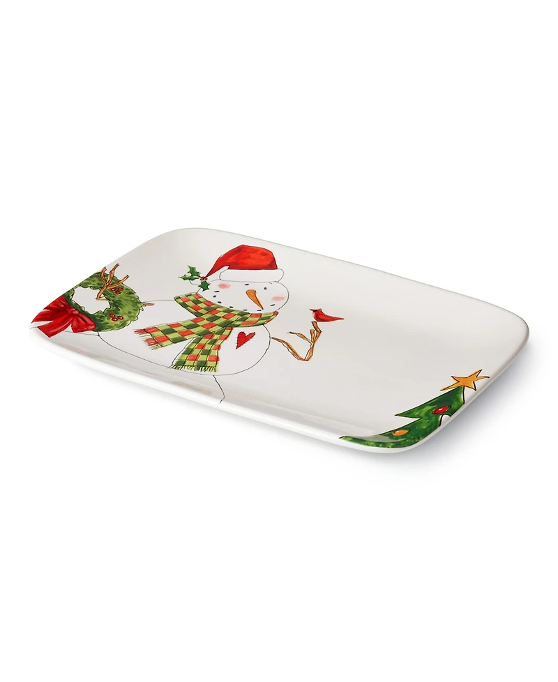 Certified International Snowman Delight 14" Rectangular Platter