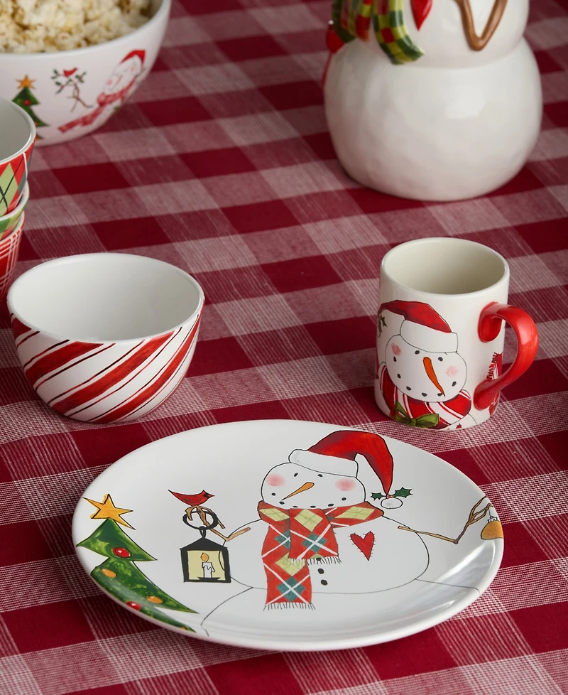 Certified International Snowman Delight Dinner Plates, Set of 4