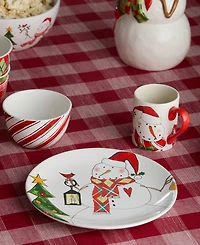 Certified International Snowman Delight Dinner Plates, Set of 4
