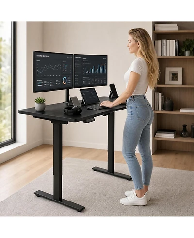 gaomon Electric Standing Desk Height Adjustable Sit Stand Computer with Memory Presets 176 lbs Capacity for Home Office Gaming Study Writing