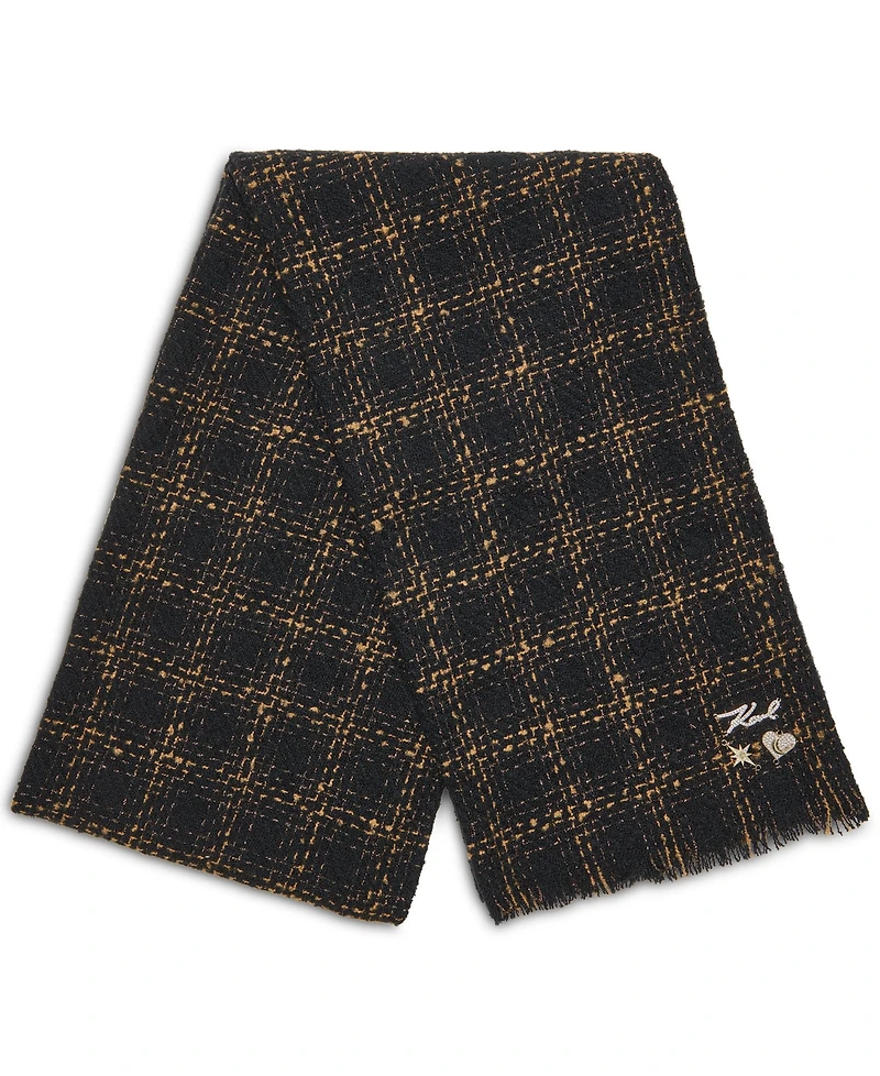 Karl Lagerfeld Paris Lurex Tweed Oversized Blanket Scarf