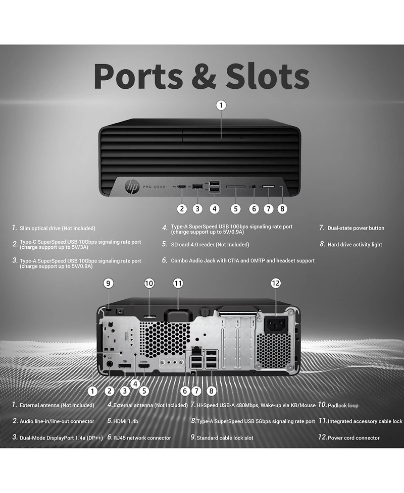 Hp ProDesk 400 G9 Small Form Factor Business Desktop, Intel Core i7-14700, 32GB DDR5, 2TB Ssd, Wi-Fi 5, Windows 11 Pro