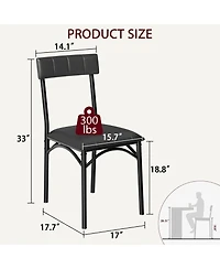 Dining Chairs Set of 6 Metal Frame Pu Leather Upholstery High Backrest Black Finish for Kitchen Dining Room Contemporary Home
