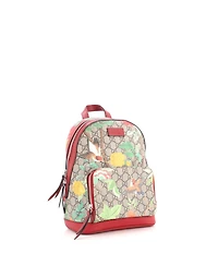 Pre-Owned Gucci Small Zip Pocket Backpack Tian Print Gg Coated Canvas