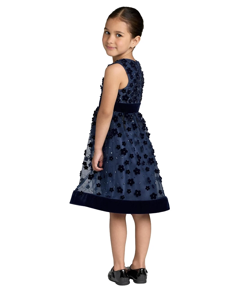 Mac Duggal Big Girls Embellished Floral A-Line Dress