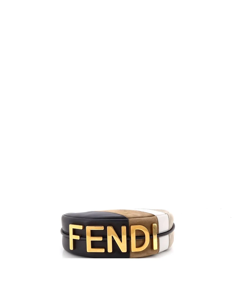 Pre-Owned Fendi Small Fendigraphy Bag Striped Leather and Suede