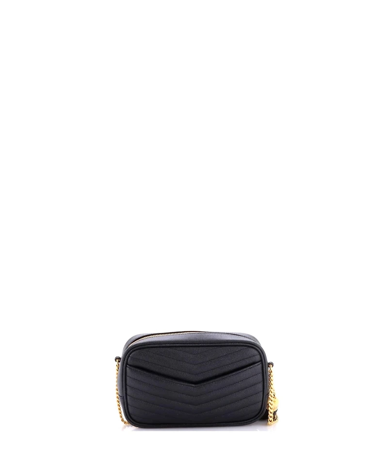 Pre-Owned Saint Laurent Mini Lou Camera Bag Matelasse Chevron Leather