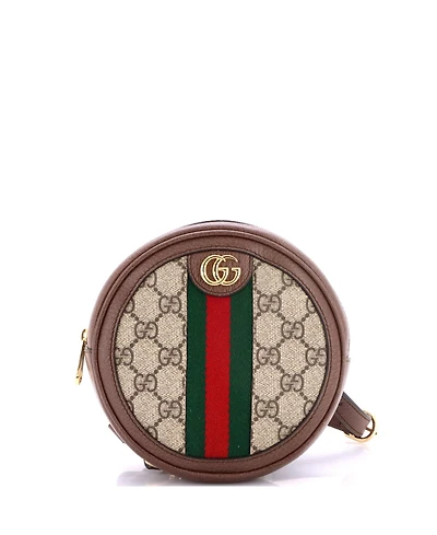 Pre-Owned Gucci Mini Ophidia Round Backpack Gg Coated Canvas