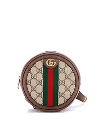 Pre-Owned Gucci Mini Ophidia Round Backpack Gg Coated Canvas