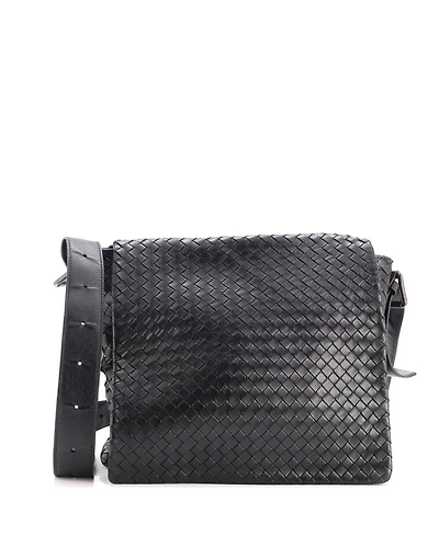 Pre-Owned Bottega Veneta Medium Square Flap Messenger Bag Intrecciato Nappa
