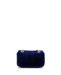 Pre-Owned Gucci Mini Gg Marmont Flap Bag Matelasse Velvet