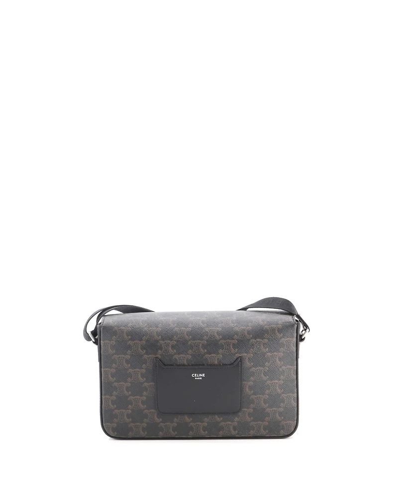 Pre-Owned Celine Medium Flap Messenger Bag Triomphe Coated Canvas