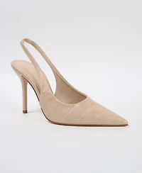 Berness Carmine Croco-Embossed Slingback Stiletto Pumps