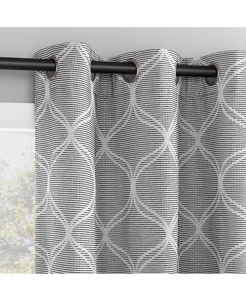 Sun Zero Tikal Woven Ogee Blackout Grommet Curtain Panel Pair