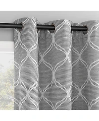 Sun Zero Tikal Woven Ogee Blackout Grommet Curtain Panel Pair