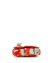 Pre-Owned Bottega Veneta Cassette Crossbody Bag Maxi Intrecciato Tie Dye Plisse Leather