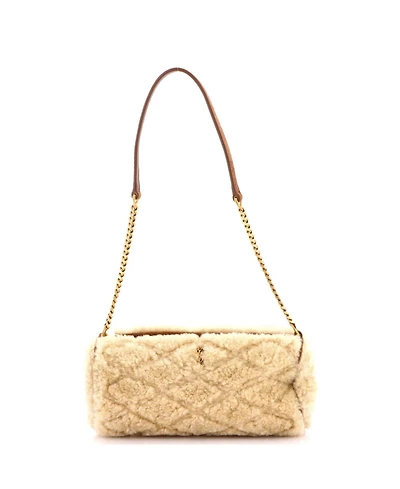 Pre-Owned Saint Laurent Mini Sade Tube Bag Quilted Shearling