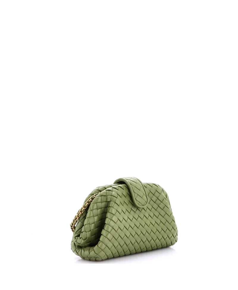 Pre-Owned Bottega Veneta Medium Lauren 1980 Clutch with Chain Intrecciato Nappa