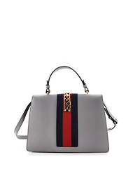 Pre-Owned Gucci Medium Sylvie Top Handle Bag Embroidered Leather