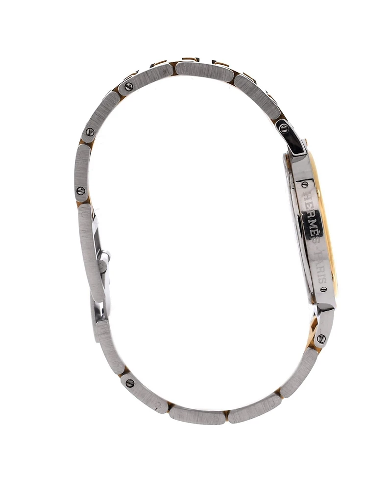 Pre-Owned Hermes Clipper Quartz Watch in Stainless Steel with Plated Metal 34mm