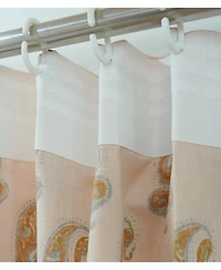Fabdivine Namokar Handmade Floral Block Print Linen Curtain