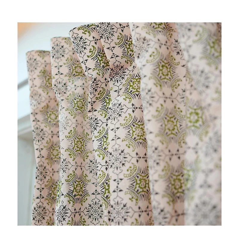 Fabdivine Chakravyu Handcarfted Block Print Boho Linen Curtain