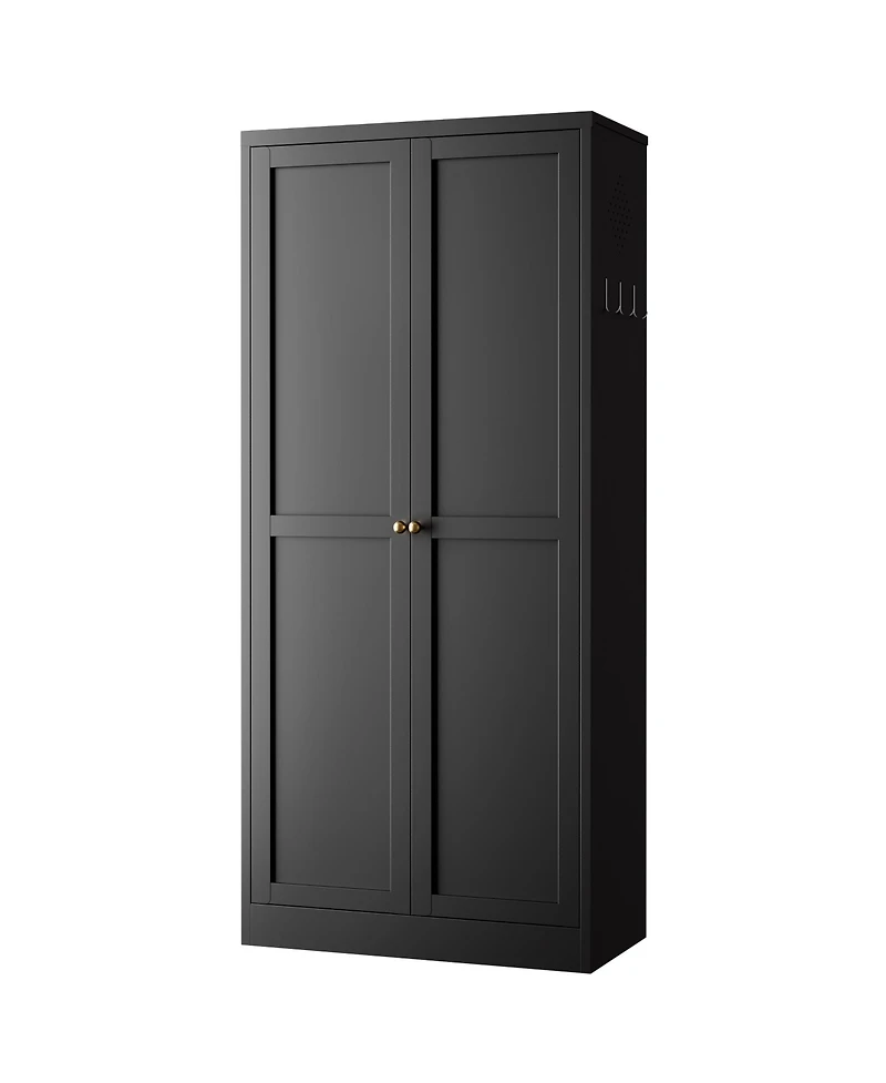 Boyel Living 110lb Shelf Steel Farmhouse Slim Tool Free Assembly Storage Cabinet